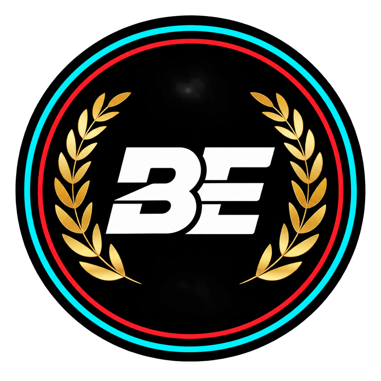 Boost Engine medal with gold laurels and cyan and red rings